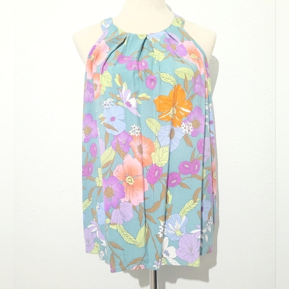 Rachel by Rachel Roy Women’s Floral Halter Top Blouse Size Large Colorful - Picture 1 of 10